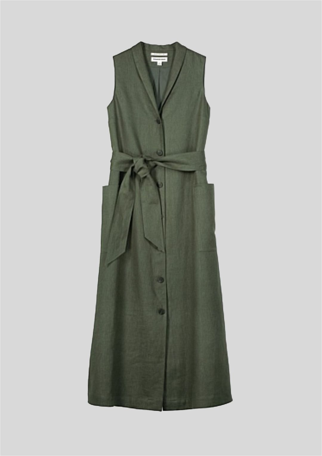 Carroll Linen-Blend Button Maxi Dress