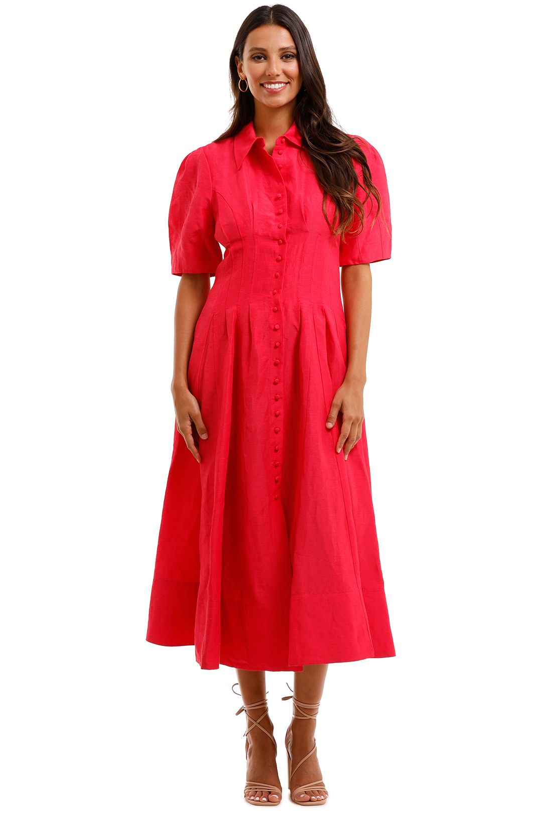 Hire Midi Shirt Dress in Raspberry Country Road GlamCorner