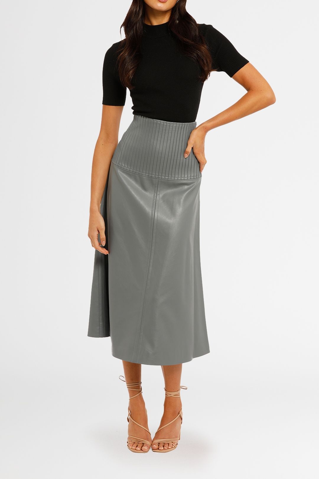 Hire Panelled A Line Skirt in Slate Country Road GlamCorner