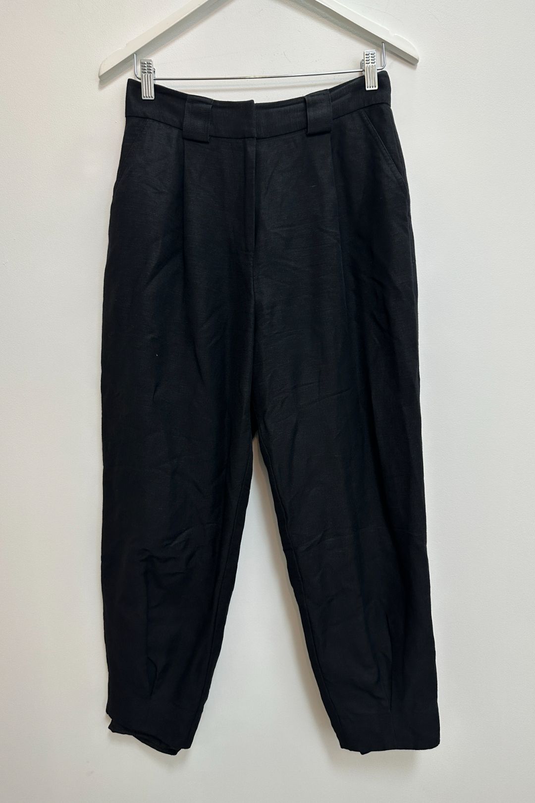 AJE Cropped Black Linen Pants