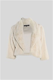 Very Very Cropped Fur Shawl in White