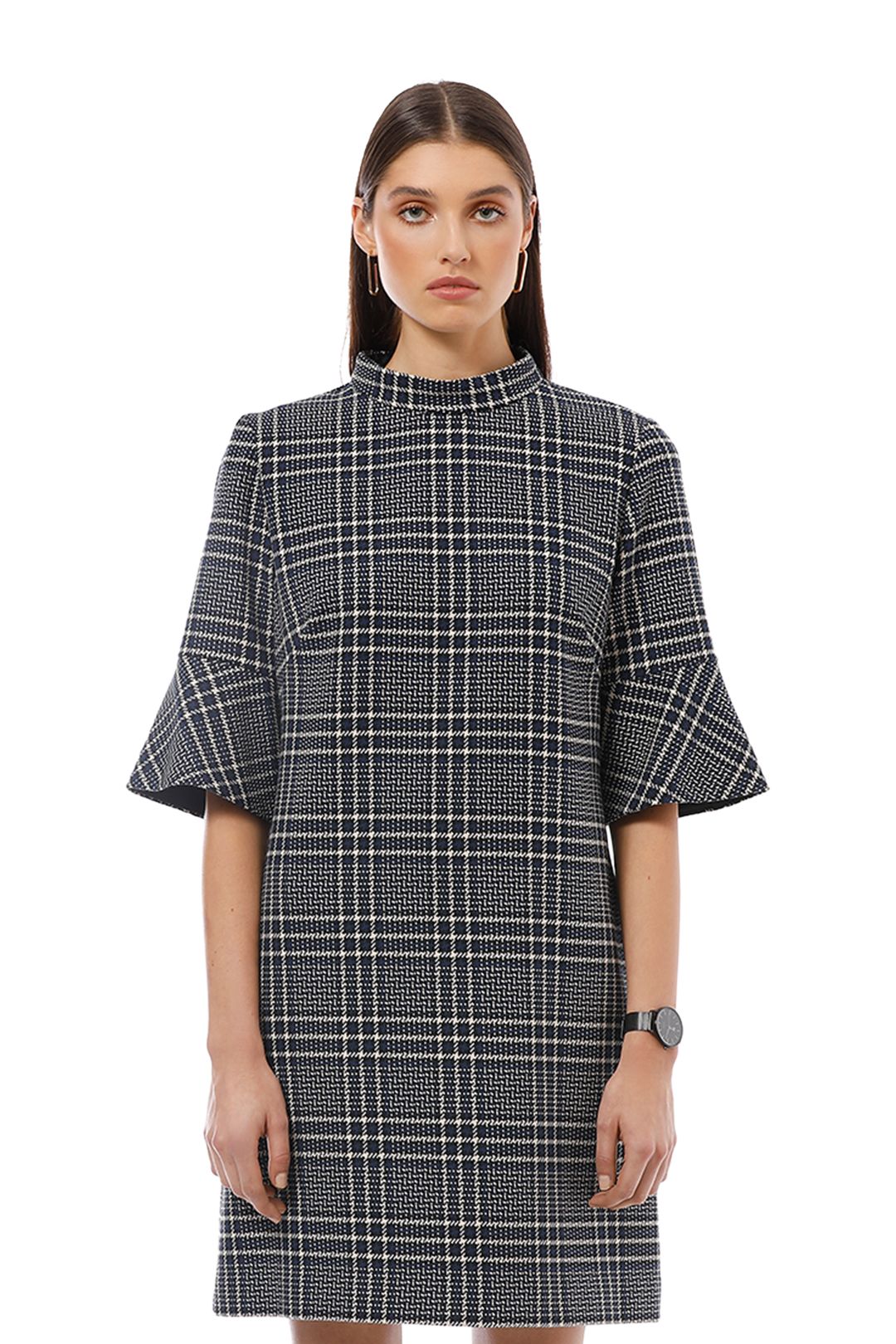Grey check shift dress online