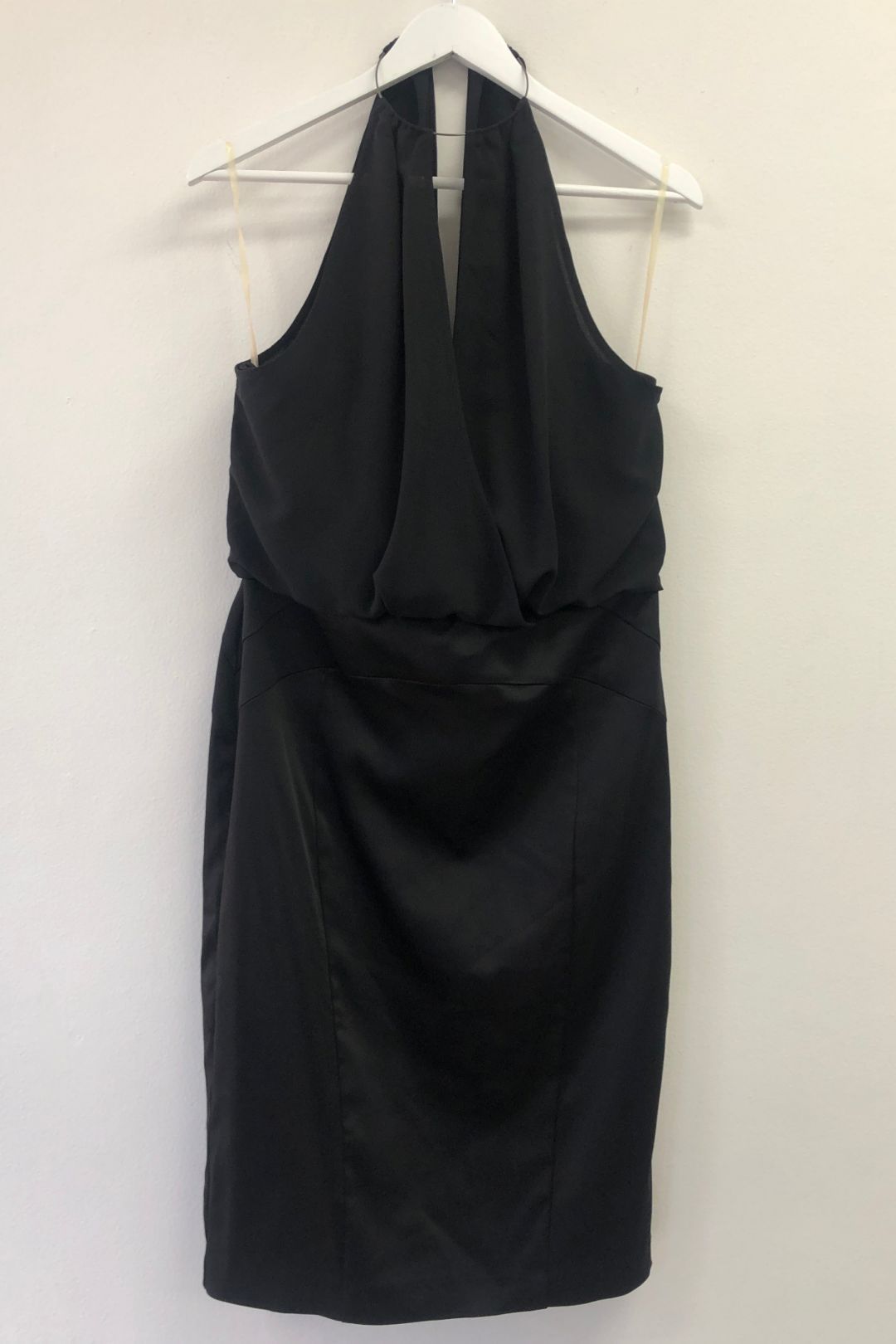 Halter Neck Mini Dress-Black