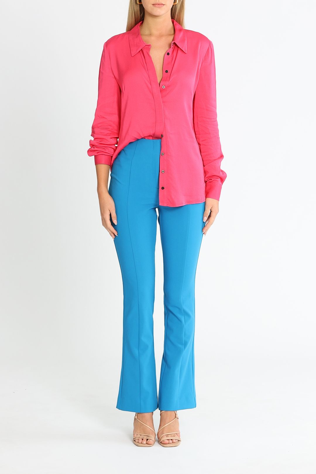 Cue Blue Flared Pant Fitted