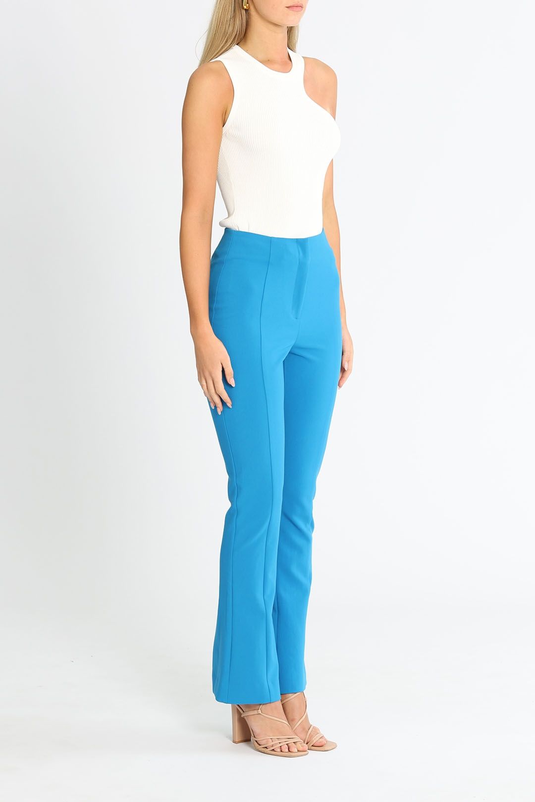 Cue Blue Flared Pant Hem Split