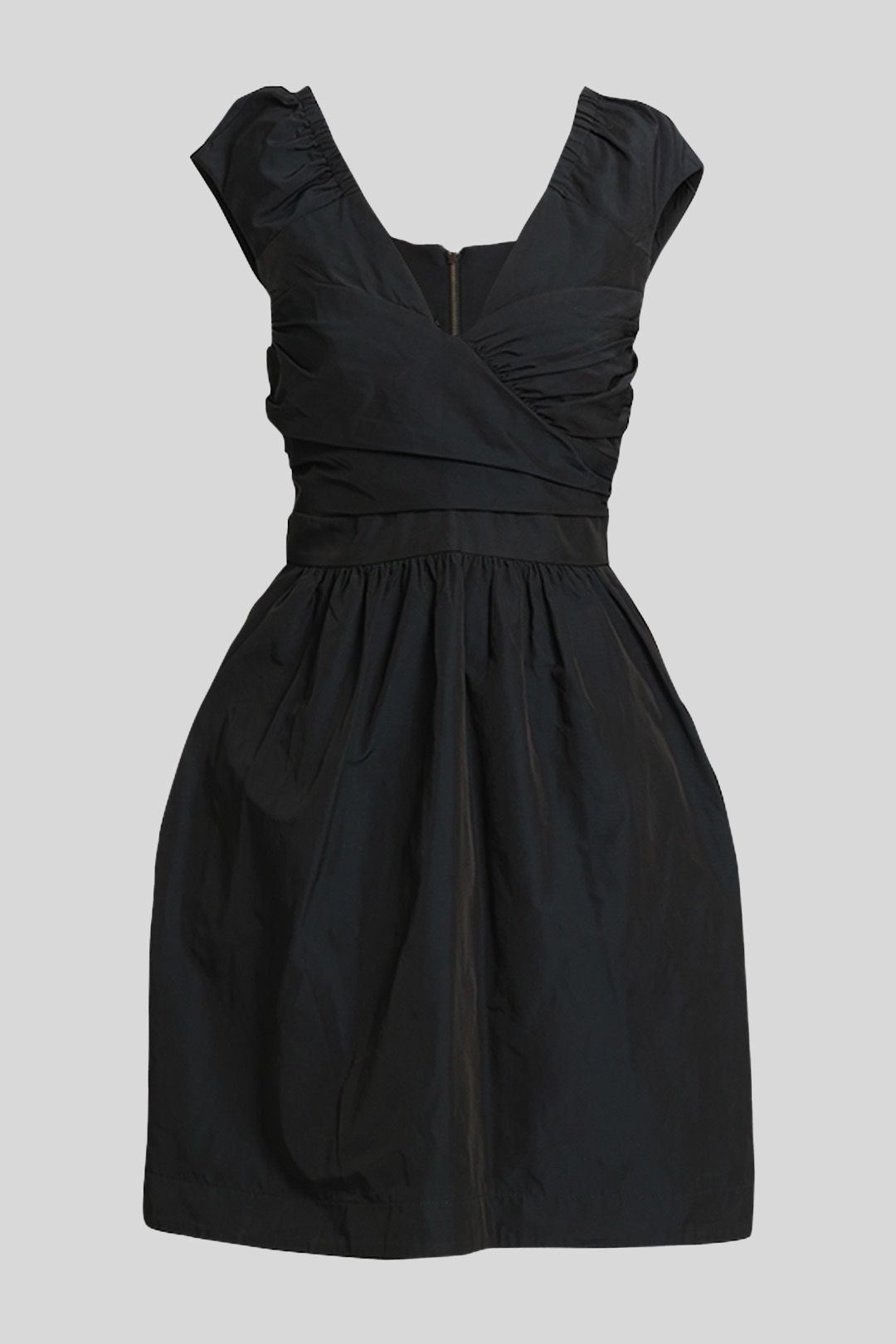 Cue Gathered Detail Black Mini Dress