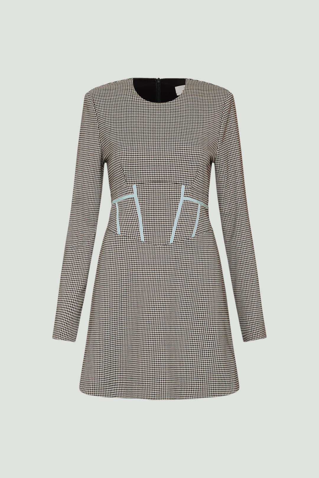 Cue Houndstooth Corset Dress in Brown Multi