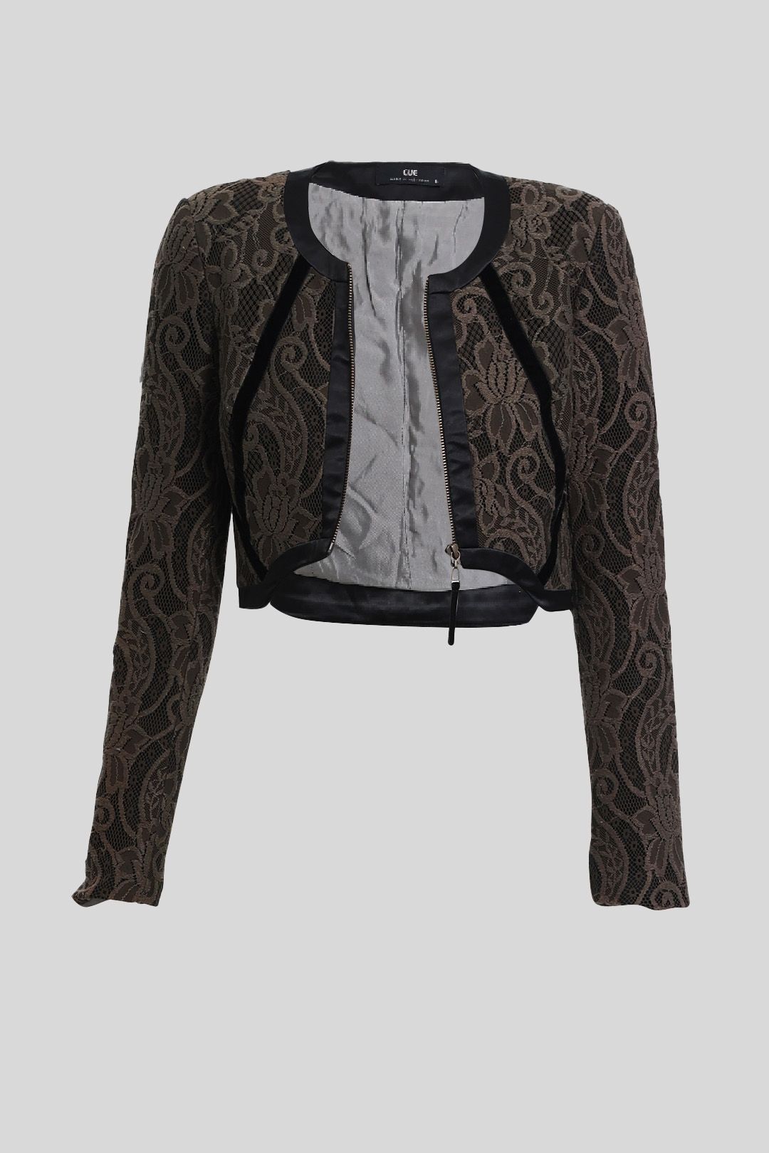 Buy Khaki Lace Bolero Jacket Cue GlamCorner