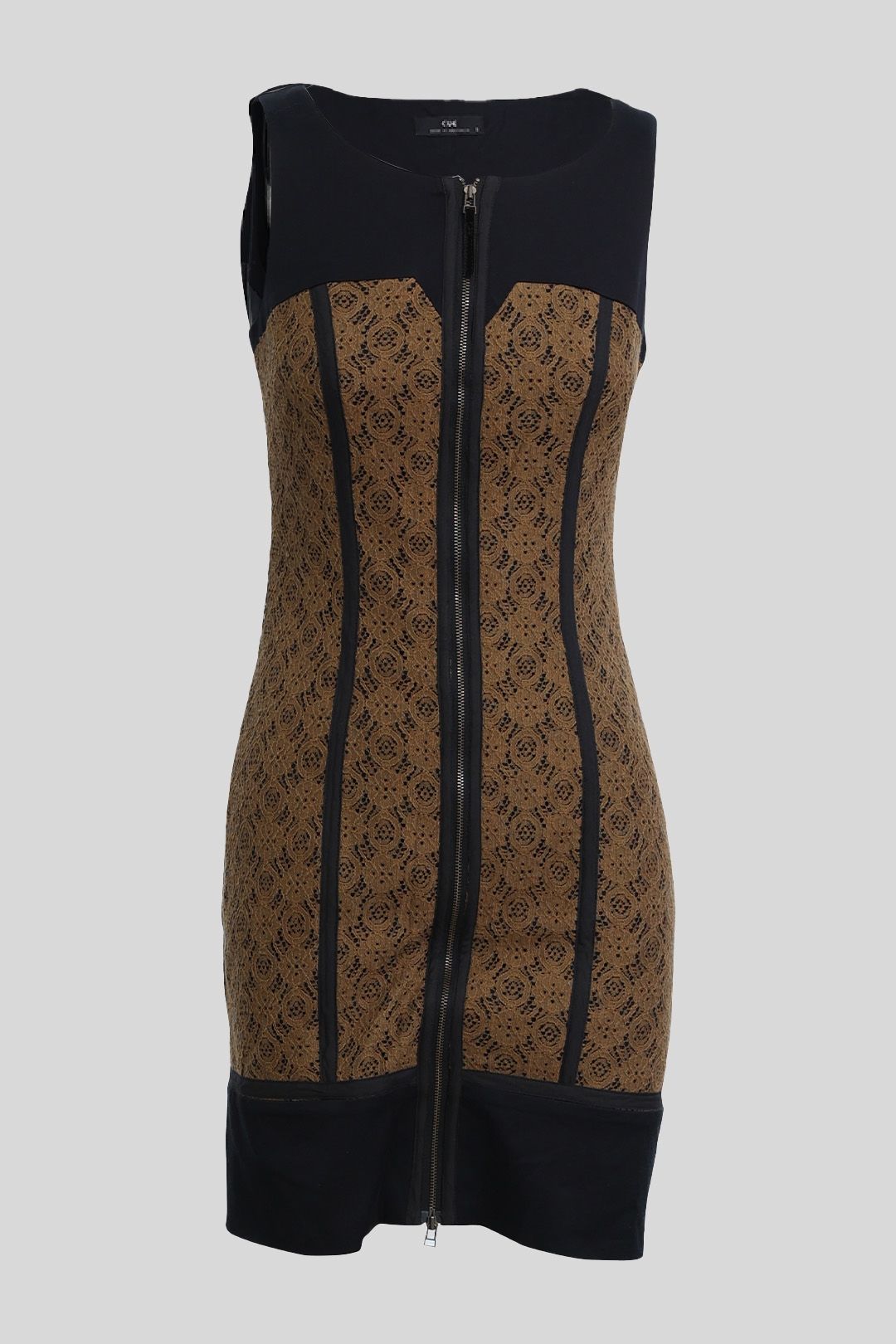 Khaki Mini Lace Dress