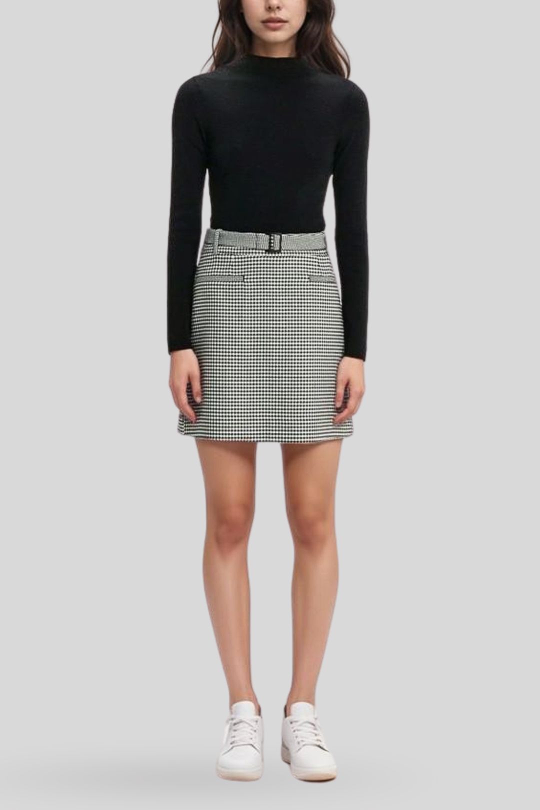 Cue Mini Houndstooth Skirt
