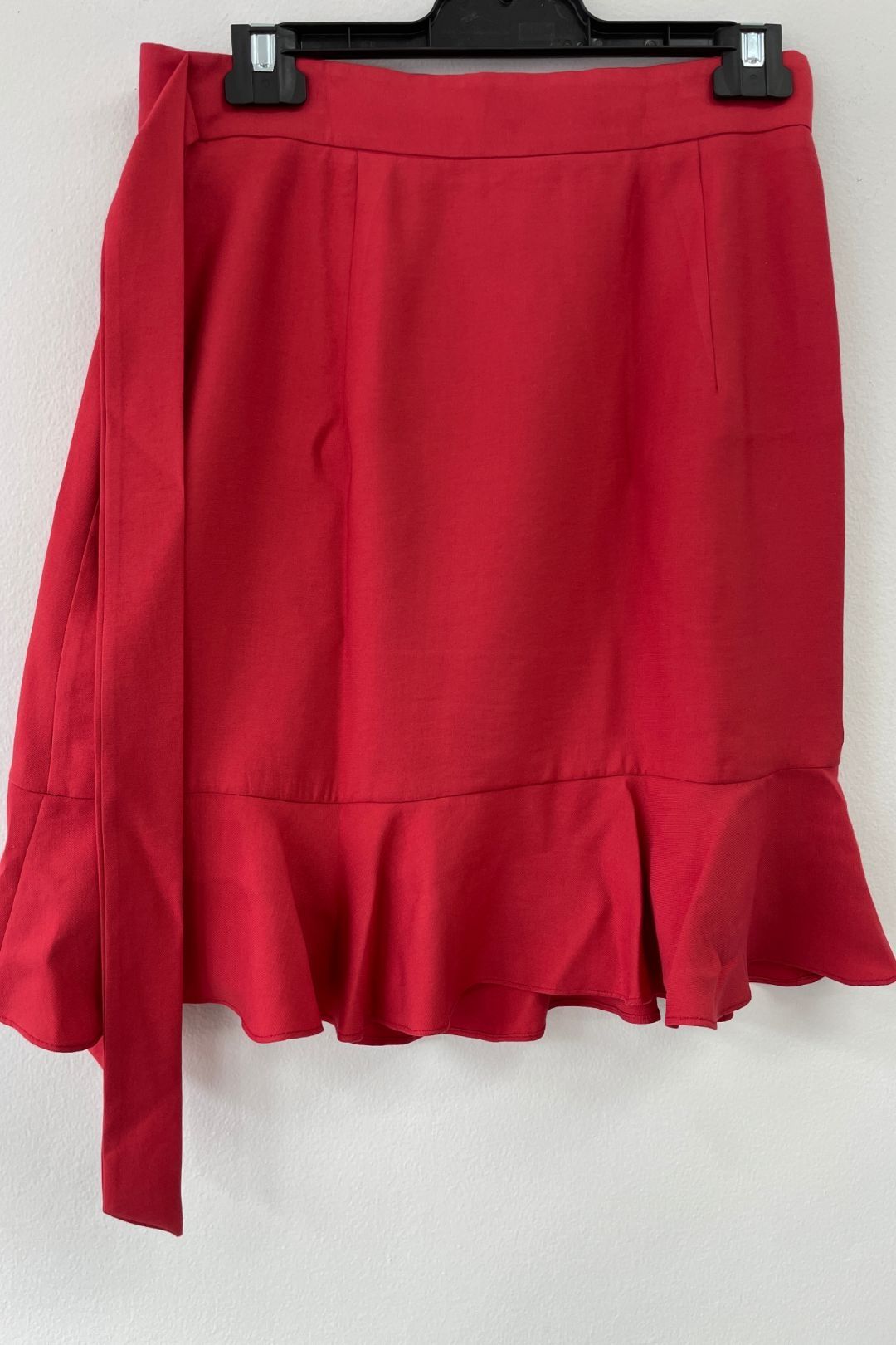 Red frill hem wrap mini skirt sale