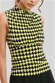 CUE - Houndstooth Double Jersey Top