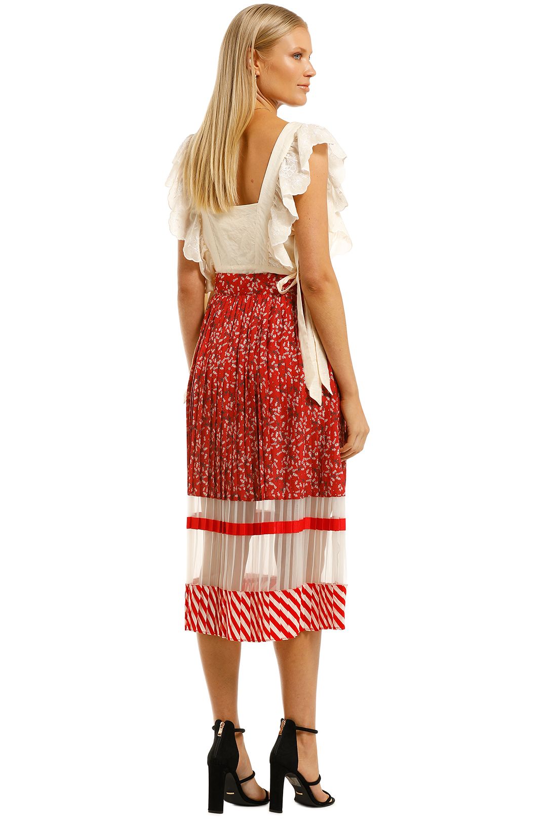 Curate-by-Trelise-Cooper-Hot Pleat-Skirt-Red-Back