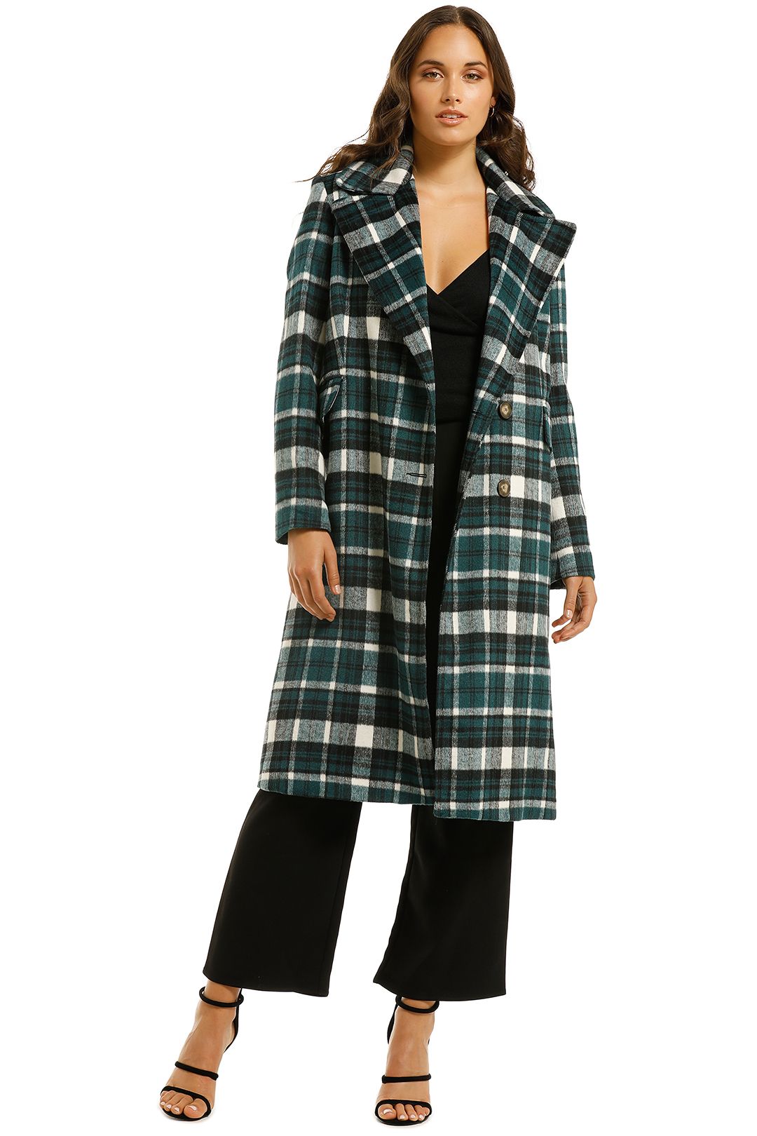 Green checked coat sale