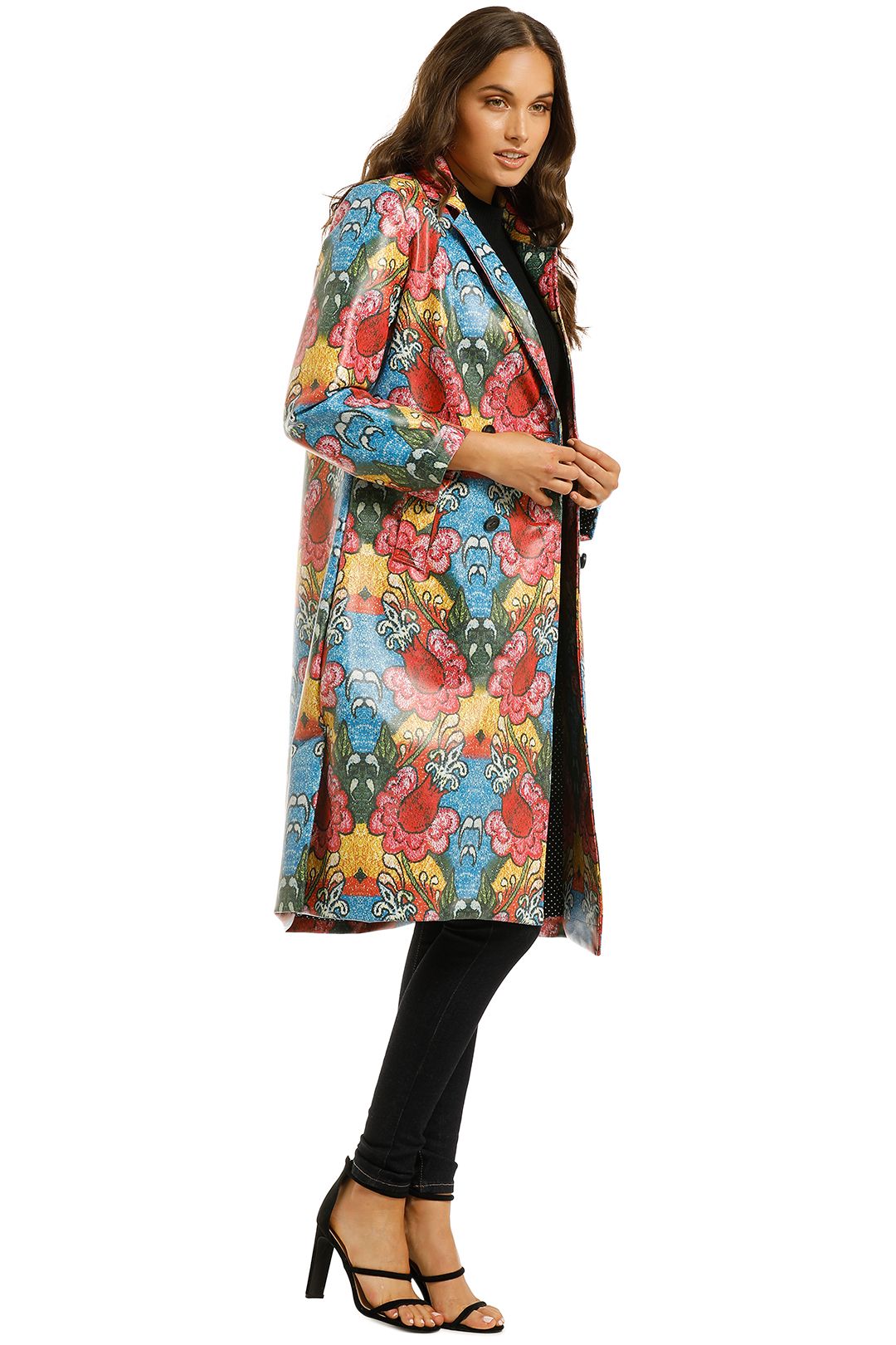 Warm Again Coat in Floral by Curate by Trelise Cooper for Hire GlamCorner