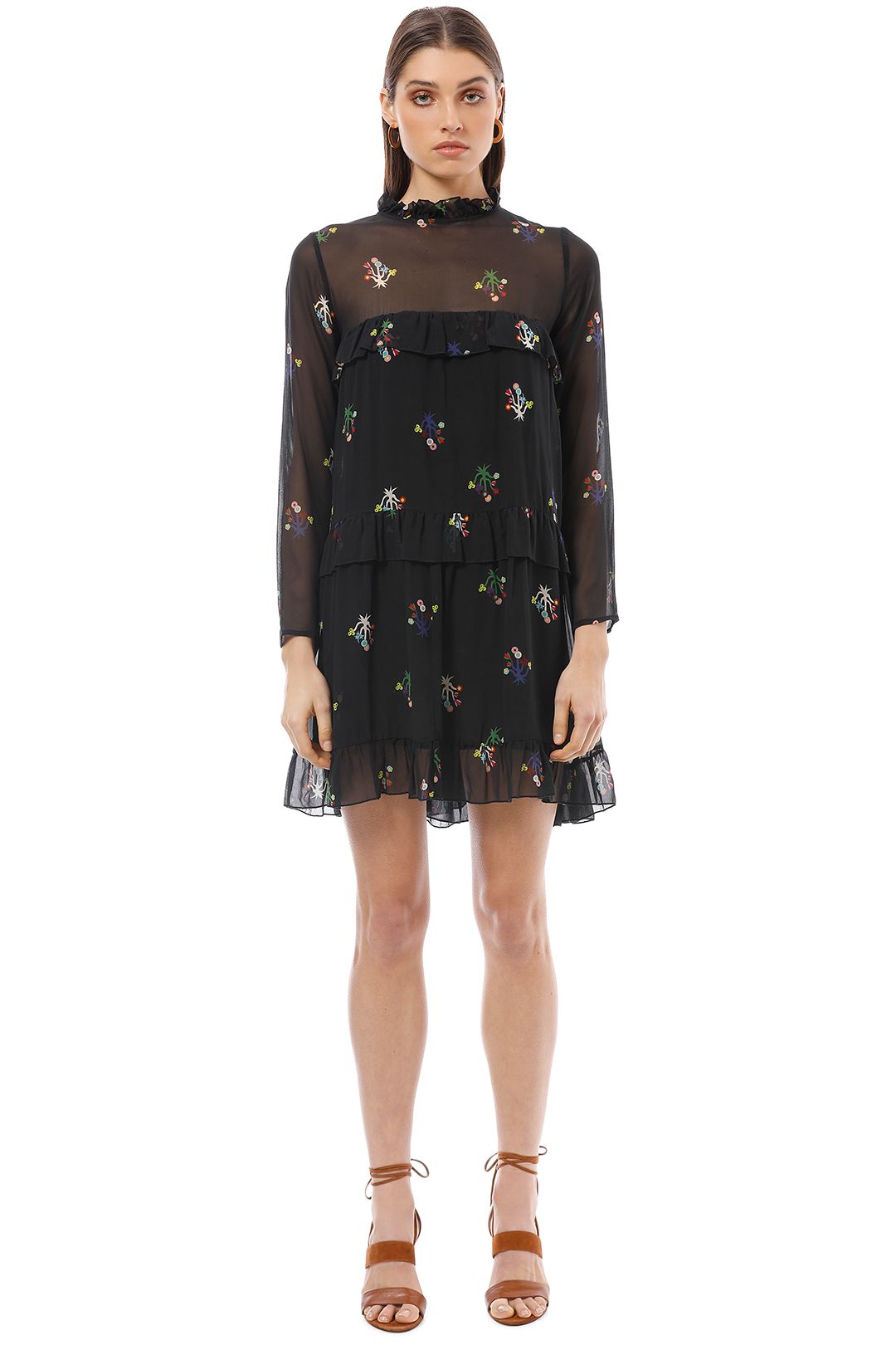 Cynthia rowley tiered floral ruffle dress 2025
