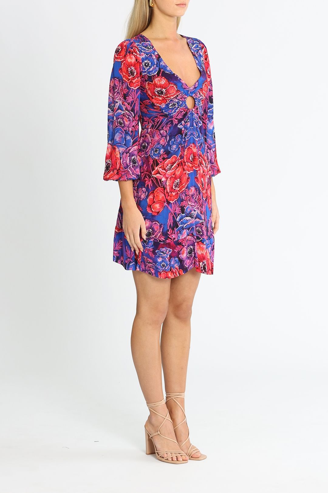 Czarina Purple Poppy Short Dress Cutout