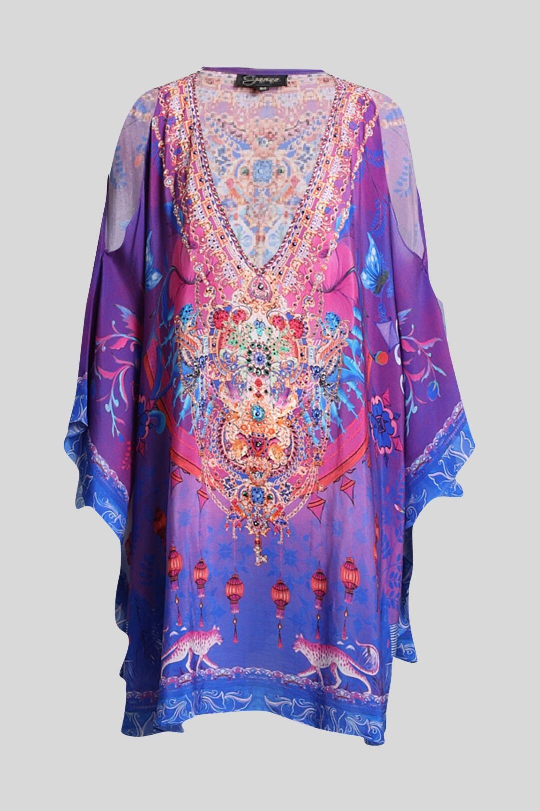 It's A Feeling Print Bohemian Kaftan Dress