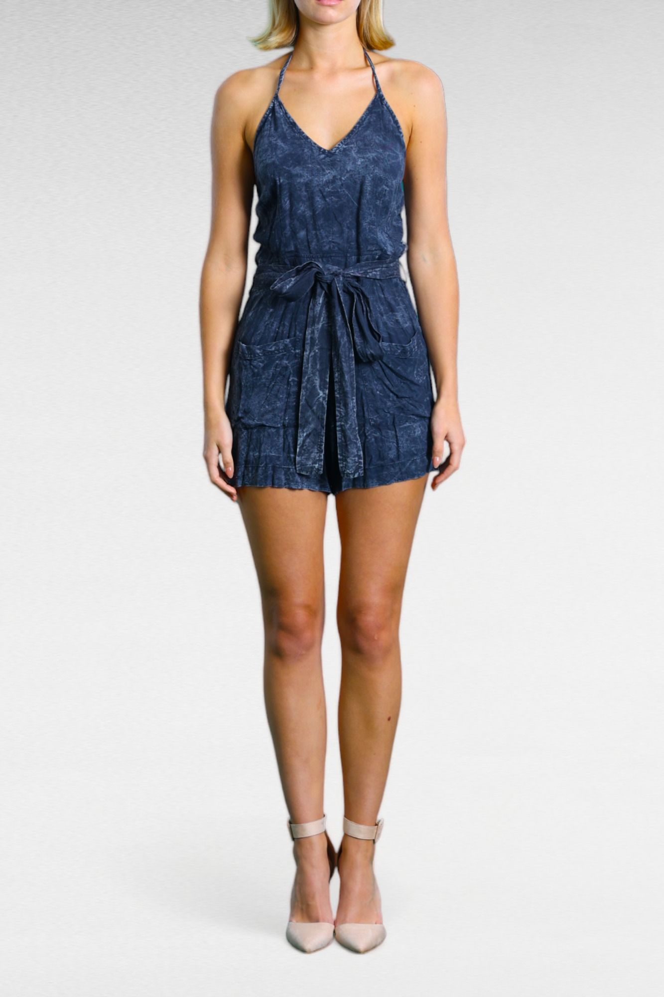 Hire Black Wash Denim Playsuit Daisy Says GlamCorner
