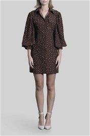 Daisy Says Brown Shirt Dress With Floral Print