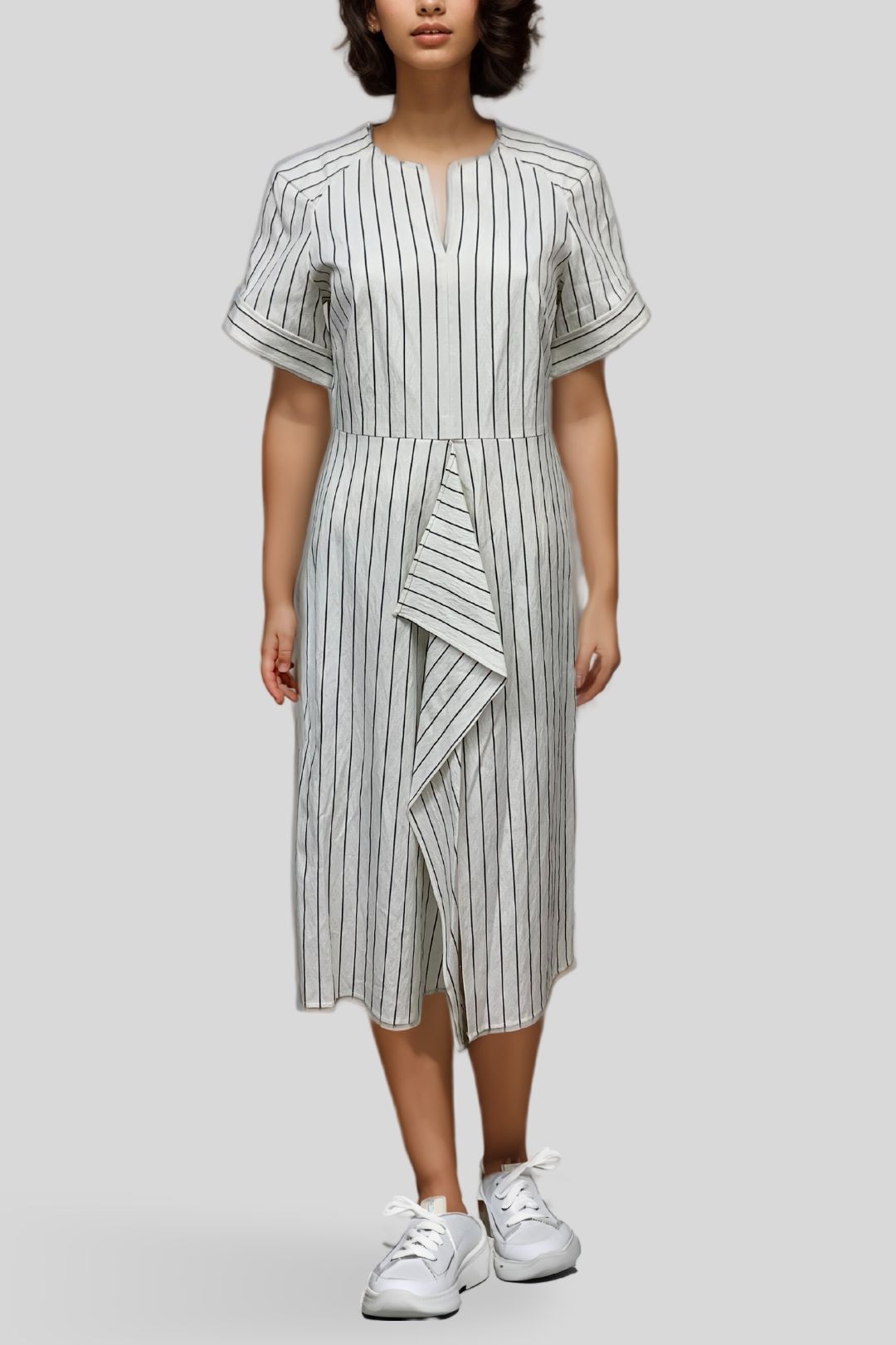 David Lawrence Cream Stripe Dress