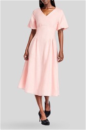 David Lawrence  Dione Linen Dress in Pink