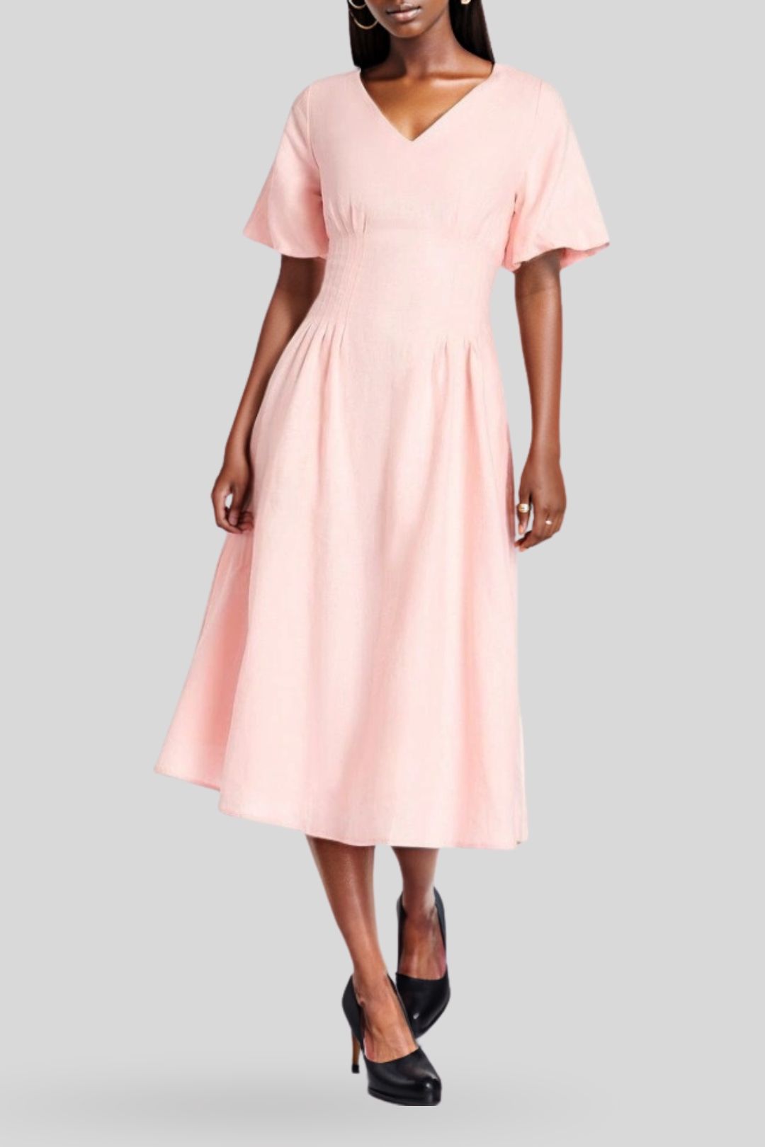 David Lawrence  Dione Linen Dress in Pink