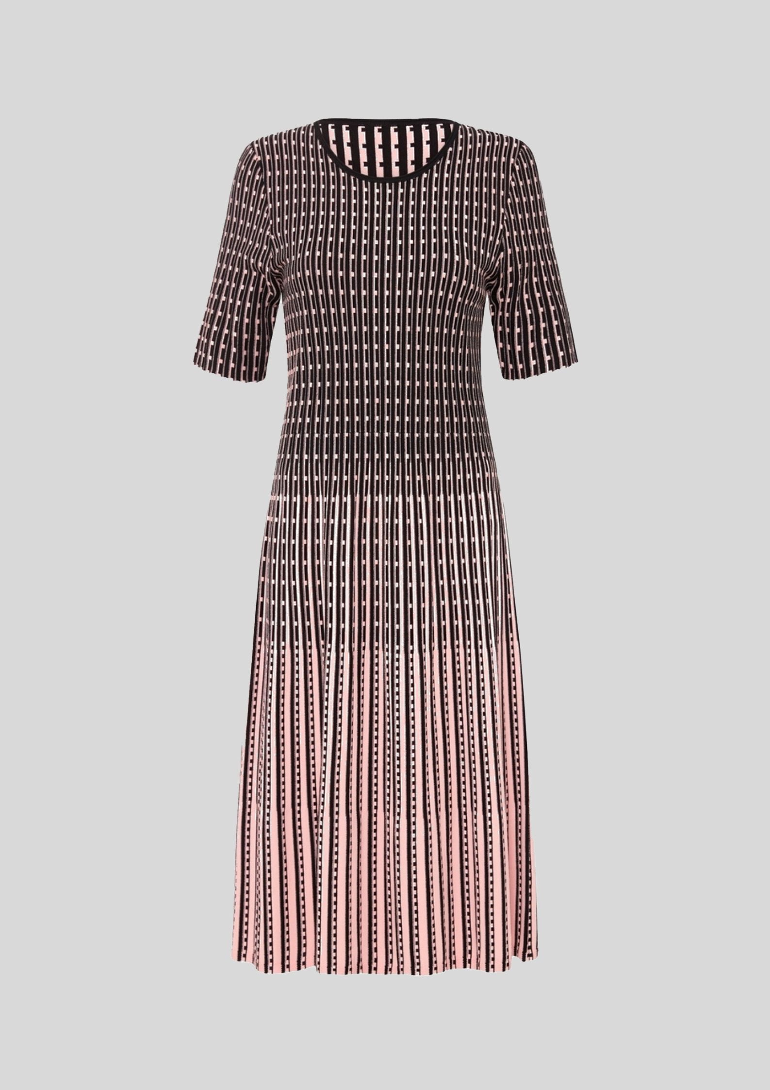 David Lawrence - Lynette Pink and Black Short Knit Dress