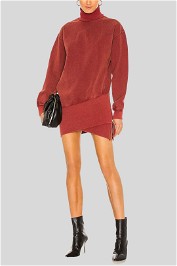 Retrofete Desreen Sweater Mini Dress in Red
