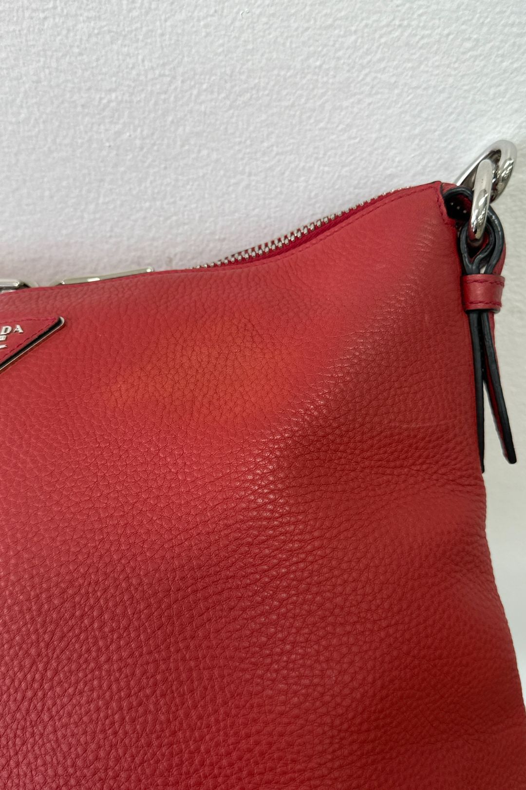Prada Red Leather Hobo Bag