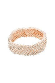 Adorne - Diamante Stacked V Cuff - Rose Gold - Front