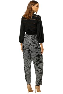 Diane Von Furstenberg Black Cotton Stretch Tapered Pants M Diane Von  Furstenberg