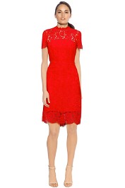 Diane Von Furstenberg - Alma Short Sleeve Dress - Red - Front