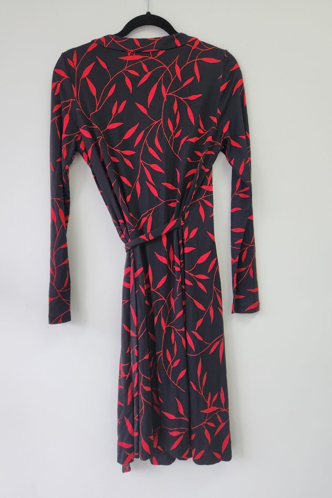Buy Black Leaves Print Silk Dress Diane Von Furstenberg GlamCorner
