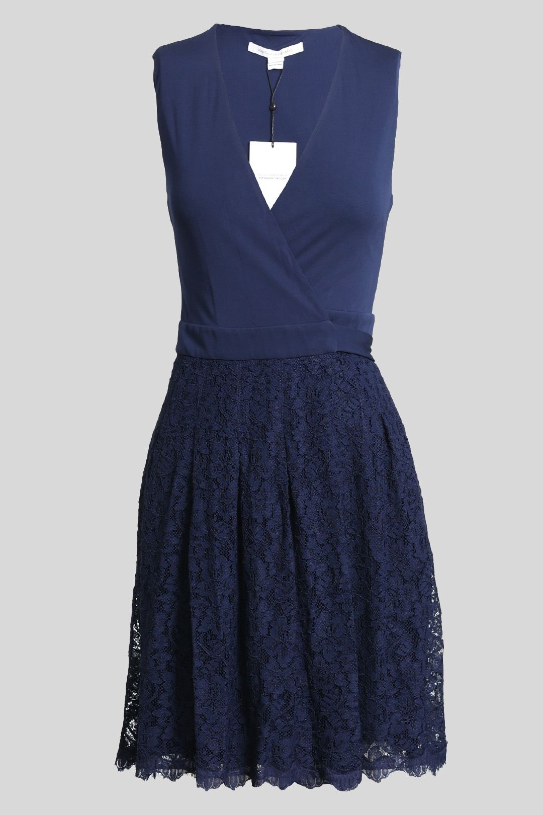 Buy Stretch Lace Blue Wrap Dress Diane Von Furstenberg GlamCorner