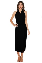 Dion Lee Line II - Soft Lace Dress in Black - Black - Front