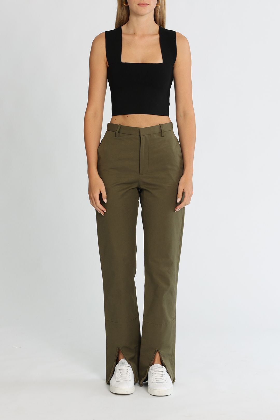 Dion Lee Split Frayed Pant Khaki