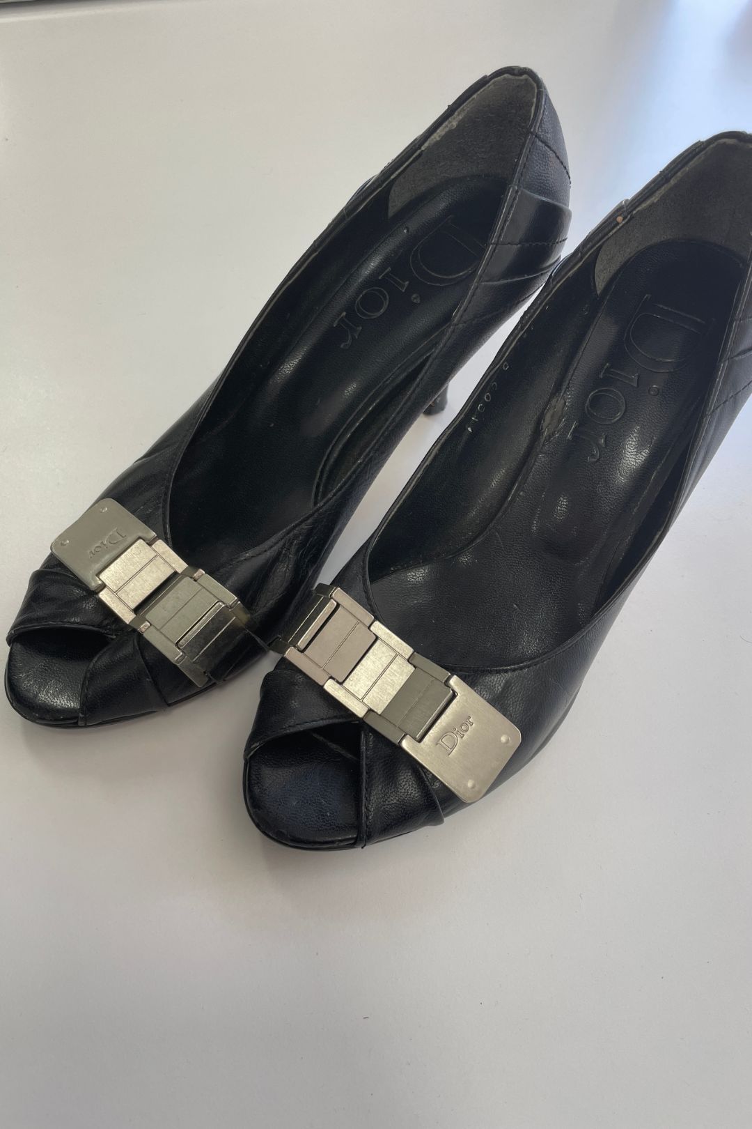 Buy Peep Toe Black Stiletto Heels Dior GlamCorner