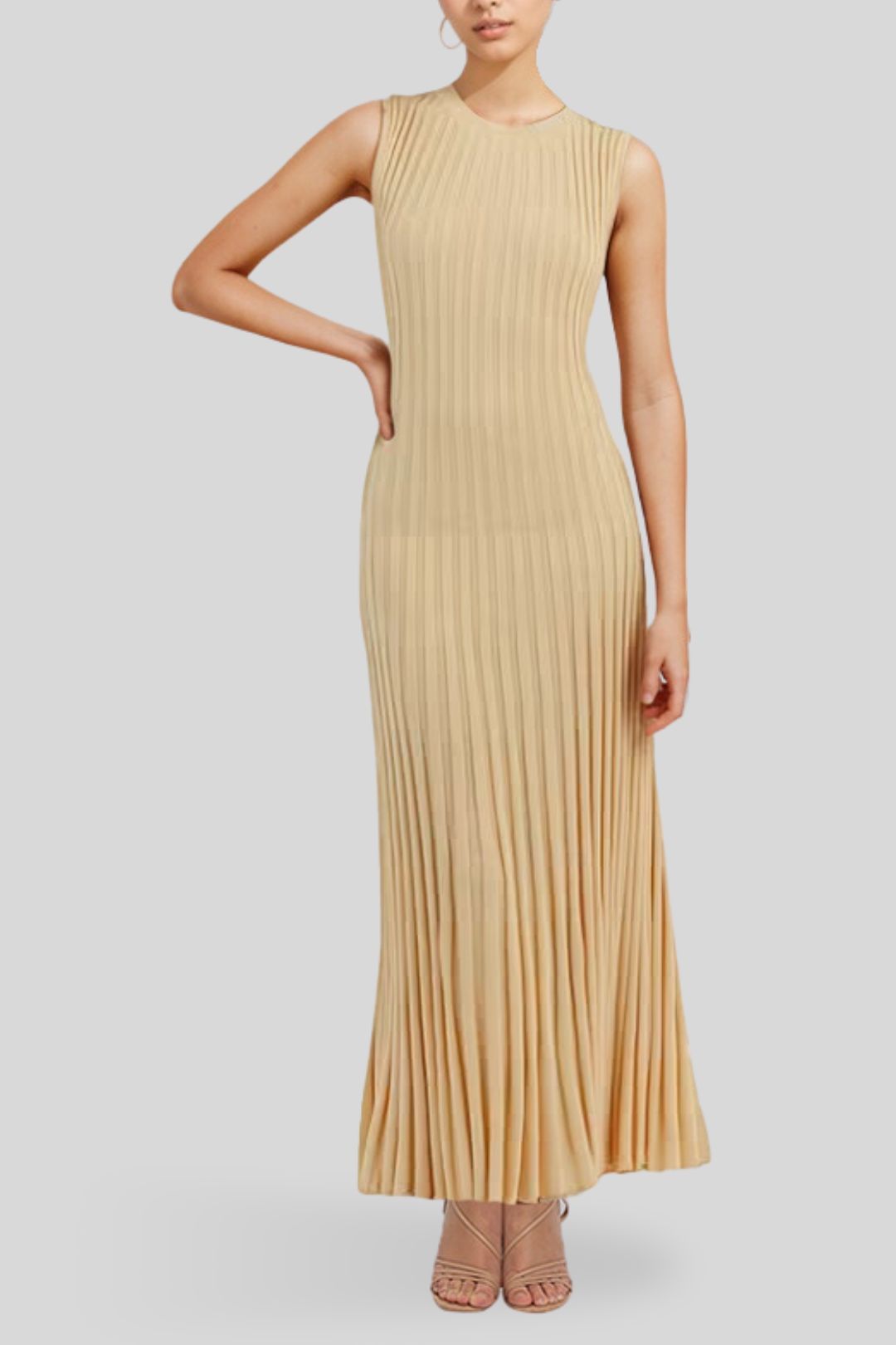 Hire Ada Lemon Sleeveless Midi Dress Dissh GlamCorner