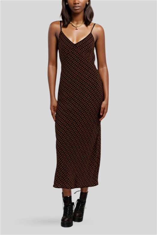 Hire Fame Black Choc Geo Midi Dress | Dissh | GlamCorner
