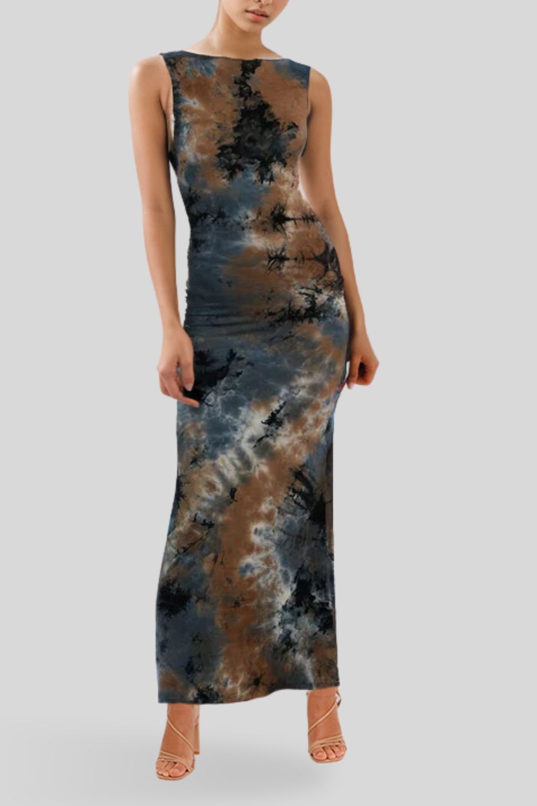 Green And Blue Tie Dye Dress