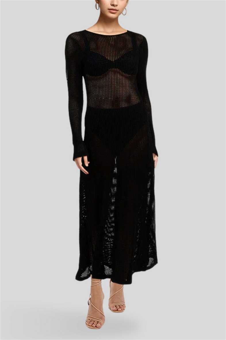 chinese dress ladies LOULA BLACK LACE MAXI SKIRT