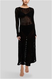 Dissh Ophelia Black LS Crochet Maxi Dress