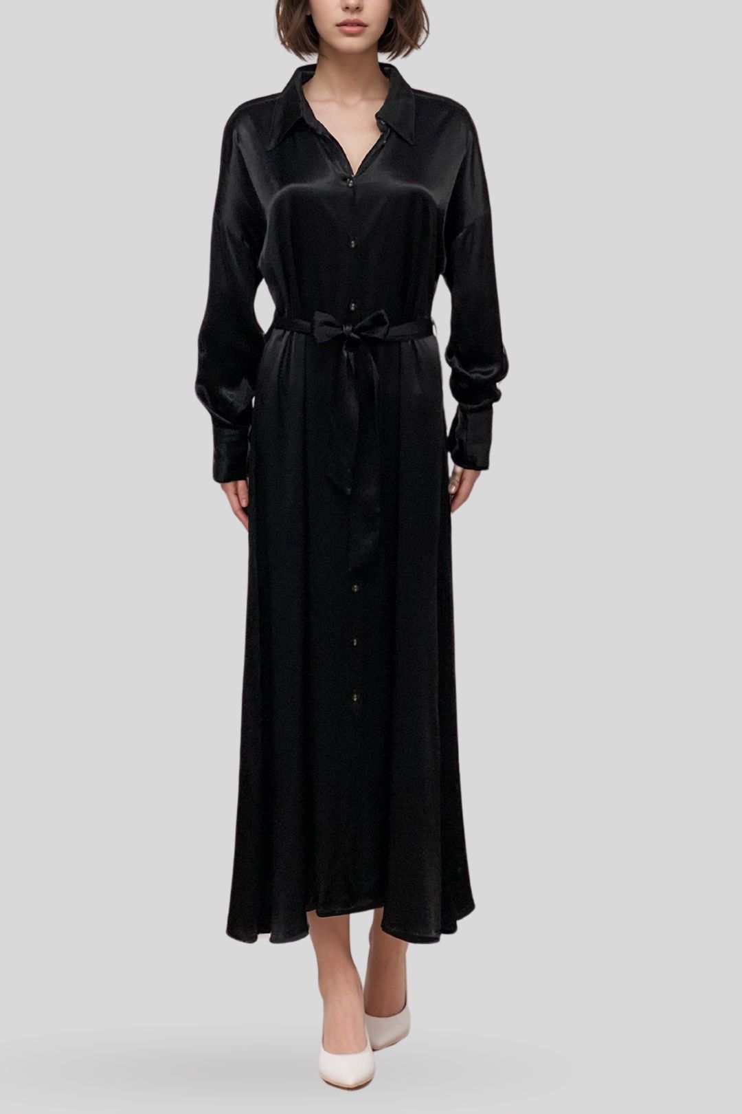 Dissh Simone Black Longline Shirt Dress