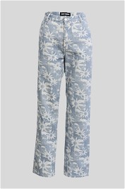 Double Rainbouu - Skull and Floral Print Jeans
