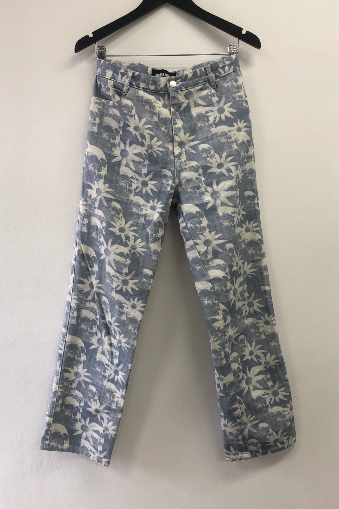 Double Rainbouu - Skull and Floral Print Jeans