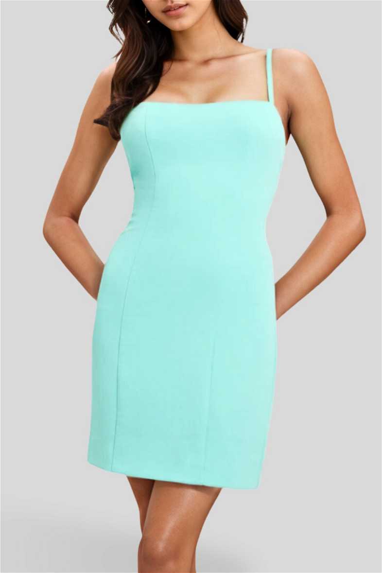 white christmas dresses Sarah Mauve Short Satin Dress w/ Tie Straps main image 1