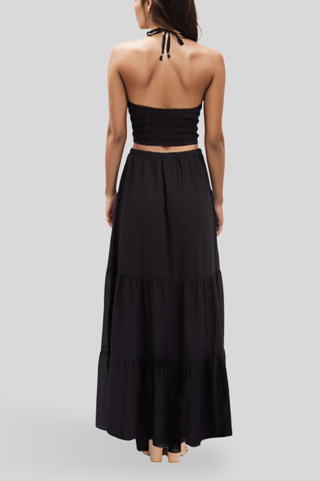 Kookai Georgette Sunday Skirt Black Maxi