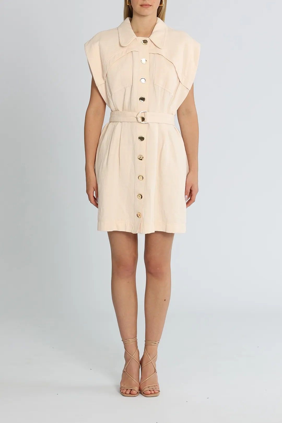 Front view of Acler Westcroft Dress in Blush for hire