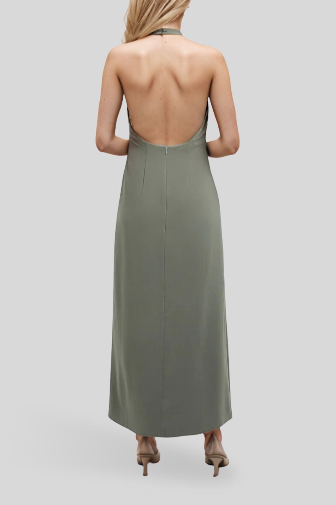 Kookai Koko Deep Vee Dress Loden Green